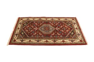 Red Floral Tribal 3X5'5 Indo-Bidjar Oriental Rug