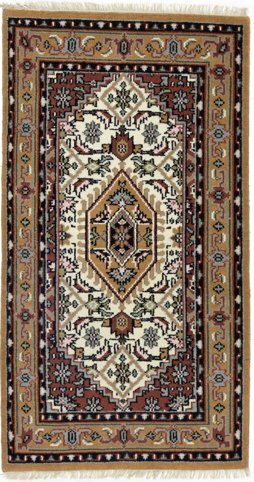 Cream Floral Tribal 3X5'6 Indo-Bidjar Oriental Rug