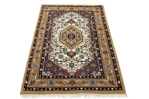 Cream Floral Tribal 3X5'6 Indo-Bidjar Oriental Rug
