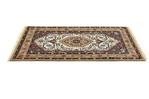 Cream Floral Tribal 3X5'6 Indo-Bidjar Oriental Rug