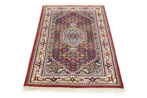 Red Floral Tribal 3'2X5'4 Indo-Bidjar Oriental Rug