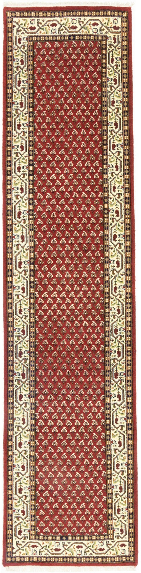 Red Floral 2'8X11'6 Indo Botemir Oriental Runner Rug