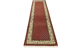 Red Floral 2'8X11'6 Indo Botemir Oriental Runner Rug