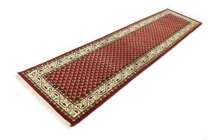 Red Floral 2'8X11'6 Indo Botemir Oriental Runner Rug