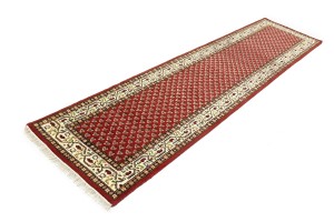 Red Floral 2'8X11'6 Indo Botemir Oriental Runner Rug