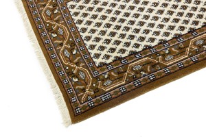 Cream Floral 3X11 Indo Botemir Oriental Runner Rug
