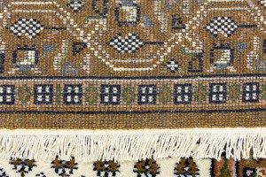 Cream Floral 3X11 Indo Botemir Oriental Runner Rug