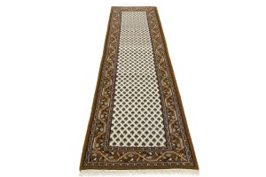 Cream Floral 3X11 Indo Botemir Oriental Runner Rug
