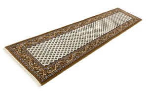 Cream Floral 3X11 Indo Botemir Oriental Runner Rug