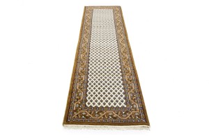 Cream Floral 3X11 Indo Botemir Oriental Runner Rug