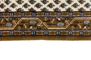 Cream Floral 3X11 Indo Botemir Oriental Runner Rug