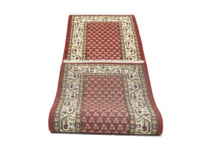 Red Floral 2'5X8'9 Indo Botemir Oriental Runner Rug