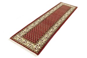 Red Floral 2'5X8'9 Indo Botemir Oriental Runner Rug
