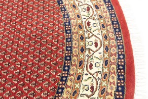 Red Floral 10X10 Indo Botemir Oriental Round Rug