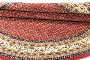 Red Floral 10X10 Indo Botemir Oriental Round Rug