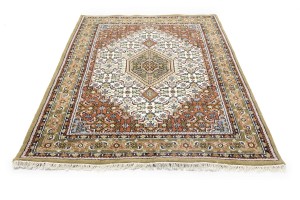 Cream Floral Tribal 6X8 Indo-Bidjar Oriental Rug