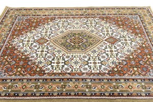 Cream Floral Tribal 6X8 Indo-Bidjar Oriental Rug