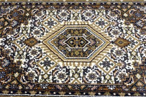Cream Floral Tribal 4X6 Indo-Bidjar Oriental Rug