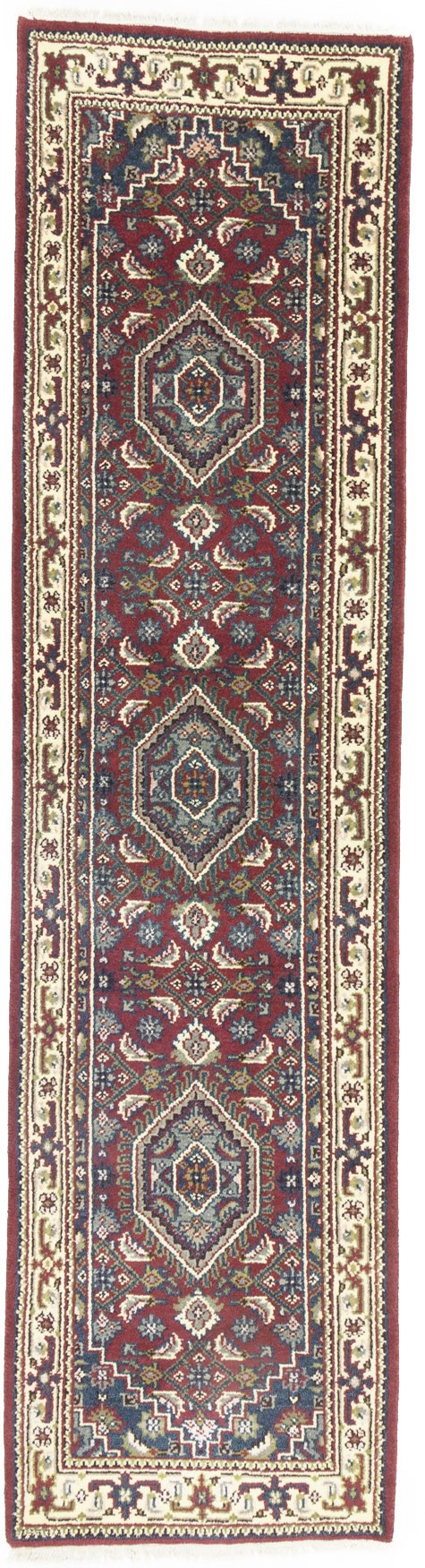 Red Floral Tribal 3X10 Indo-Bidjar Oriental Runner Rug