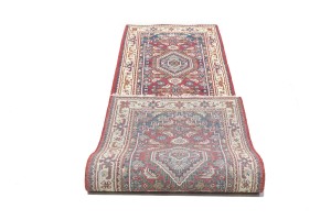 Red Floral Tribal 3X10 Indo-Bidjar Oriental Runner Rug