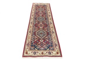 Red Floral Tribal 3X10 Indo-Bidjar Oriental Runner Rug