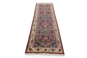 Red Floral Tribal 3X10 Indo-Bidjar Oriental Runner Rug