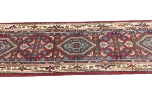 Red Floral Tribal 3X10 Indo-Bidjar Oriental Runner Rug