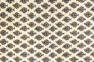 Cream Floral 10X10 Indo Botemir Oriental Round Rug