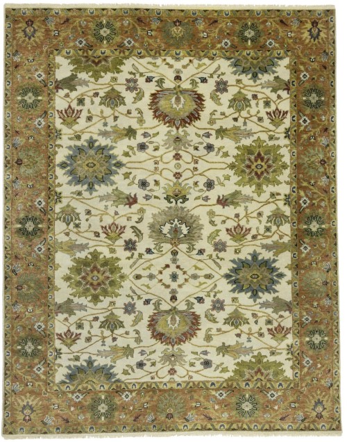 Cream Floral Osh Chobi 9X12 Peshawar Oriental Rug