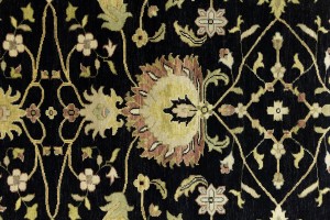 Black Floral Osh Chobi 9X12 Peshawar Oriental Rug