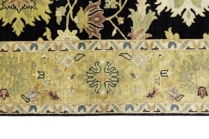 Black Floral Osh Chobi 9X12 Peshawar Oriental Rug