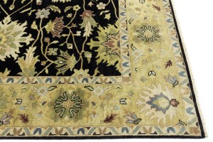 Black Floral Osh Chobi 9X12 Peshawar Oriental Rug