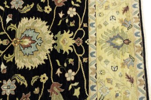 Black Floral Osh Chobi 9X12 Peshawar Oriental Rug