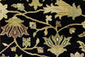 Black Floral Osh Chobi 9X12 Peshawar Oriental Rug