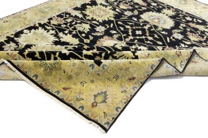 Black Floral Osh Chobi 9X12 Peshawar Oriental Rug