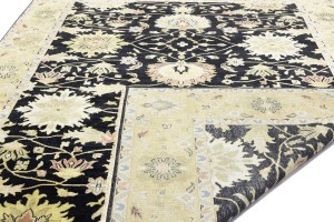 Black Floral Osh Chobi 9X12 Peshawar Oriental Rug