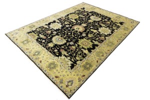 Black Floral Osh Chobi 9X12 Peshawar Oriental Rug