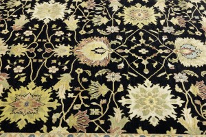 Black Floral Osh Chobi 9X12 Peshawar Oriental Rug