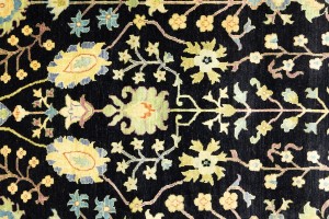 Black Floral 9X12 Osh Chobi Oriental Rug
