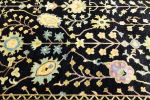 Black Floral 9X12 Osh Chobi Oriental Rug