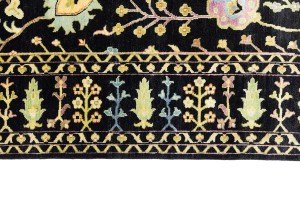Black Floral 9X12 Osh Chobi Oriental Rug