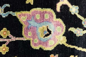 Black Floral 9X12 Osh Chobi Oriental Rug