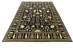 Black Floral 9X12 Osh Chobi Oriental Rug