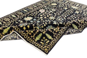 Black Floral 9X12 Osh Chobi Oriental Rug