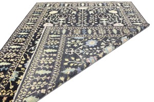 Black Floral 9X12 Osh Chobi Oriental Rug