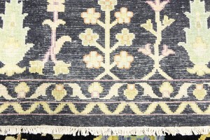 Black Floral 9X12 Osh Chobi Oriental Rug