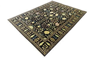 Black Floral 9X12 Osh Chobi Oriental Rug