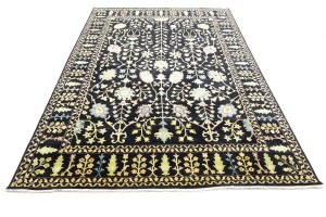 Black Floral 9X12 Osh Chobi Oriental Rug