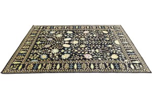 Black Floral 9X12 Osh Chobi Oriental Rug