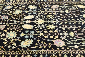 Black Floral 9X12 Osh Chobi Oriental Rug